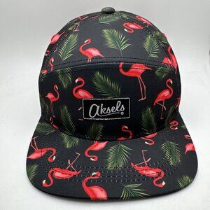 Aksels Pink Flamingo 5 Panel Hat Cap SnapBack Adjustable